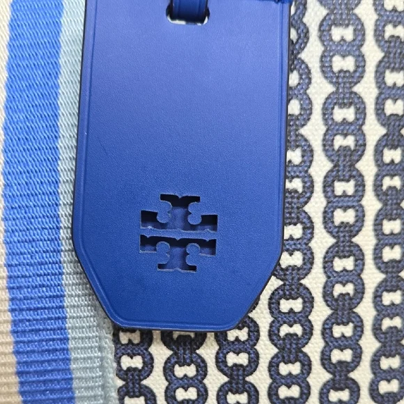 Tory Burch Blue and White Geometric Tote *SALE* - Picture 2 of 7